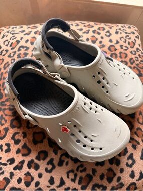 Cream Slip-On Clogs with Black Footbed